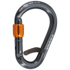 Mousqueton core belay lock